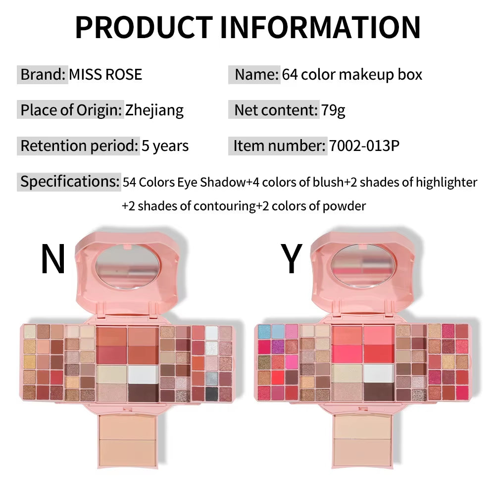 Pro All in One Makeup Gift Kit Set Box Full Women Waterproof Eyeshadow Palette Make up Eye Shadow Blush Bronzer Contour Brushe