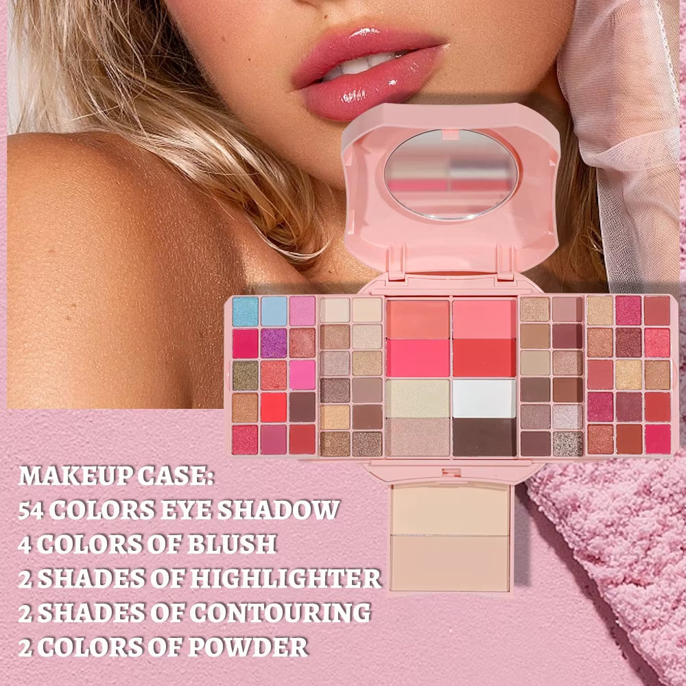 Pro All in One Makeup Gift Kit Set Box Full Women Waterproof Eyeshadow Palette Make up Eye Shadow Blush Bronzer Contour Brushe